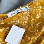 JustFab  Dress Yellow Floral Satin Y2K Maxi VNeck Wedding Beach Summer XL Photo 4