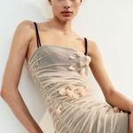 ZARA  3D Floral Tulle Dress NEW Photo 0