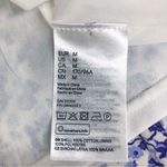 H&M  Purple‎ White Floral Print Cotton Dress V-Neck Ruffle A-Line Size Medium Photo 6