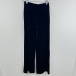Mango MNG  Navy Blue Velvet‎ Pants Women's Straight Leg Pull On Contemporary Chic Photo 7