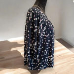 J Jill Wearever‎ Top Womens Size XLP Floral Navy Rayon Spandex Off Shoulder Blue Photo 3