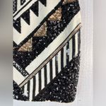 EXPRESS S Y2K Black and Gold Sequin Mini Skirt Photo 1