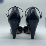 Coach Women's 10 Black Wynne Ankle Strap D'orsay Pump Heels Cone Heel Point Toe Photo 4