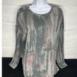 Vera Wang Simply Long Sleeve Warm Stretch Colorful Fray Blouse Size XL Photo 0