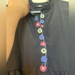 Embroidered sleeves dress. Top quality. Super trendy! Black Size M Photo 5