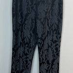 Max Mara  Pants 6 Womens Black Gray Leaf‎ Virgin Wool Silk Blend Straight Leg Photo 0