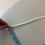 Vintage 1970s White Elastic Band Oval Crystal Stone Hook Buckle Belt Size S/M Photo 5