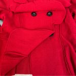 Alfani Merino Wool Ruffle Collar Double Button Red Button-Up Knit Sweater Sophisticated Photo 5