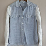James Perse Standard  Blue White Contrast Cotton Button Down Shirt size 2 Medium Photo 0