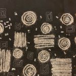 EAST Wool skirt 14 Black Cream Embroidered Design on bottom Fringe Zip Closure Photo 1