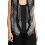 Banana Republic  Factory Women Black Gray Geometric Knit Sleeveless Cardigan Photo 0
