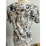JM Collection  Animal Print Short Sleeve Top Petite Small Photo 3