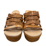 UGG  Brown Leather Melinda Wedge Sandals Size 10 Photo 2