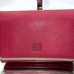 Loewe  Lambskin Wallet with Lock on Zipper pull Red and Purple Interior Photo 0