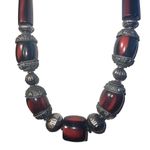 Massive Heavy Vintage Indian Ethnic Tribal Chunky Statement Necklace Red Photo 9