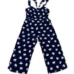 Loft Ann Taylor  Black White Floral Jumpsuit Romper Size 6 Excellent Photo 0