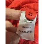 Tradlands Nova Midi Dress Flame Red Tencel Linen Blend Gathered Waist Size S Photo 7