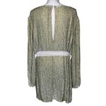 Retrofête Selma Champage Sequin Split Sleeve Keyhole Belted Robe Mini Dress Gold Photo 8