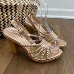 Michael Kors  Rose Gold Metallic Pink Braided Strappy 4” Heels 6 Photo 1
