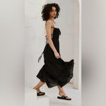 Free People NEW  Taking Sides Tiered Cotton Maxi summer Dress Black sz S Photo 1