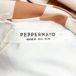 Peppermayo NWT  Into The City Mesh Maxi Dress Cocoa Cream Check Womens Size 6 NEW Photo 12