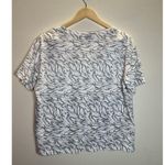 Rails Pocket V - Ivory Short Sleeve T Shirt NEW Grey Animal Print Photo 5