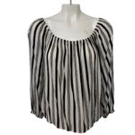 Billabong Striped Mi Amore Off-The-Shoulder Top Size Med Festival Casual Vacay Photo 1