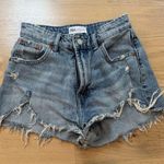 ZARA  Frayed Hem Jean Shorts - Blue Photo 0