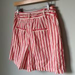 Boden 100% Linen striped Pink and White Women's Shorts Size 6 Photo 3
