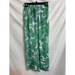 AQUA  Green Palm Print Wide‎ Leg Lounge Pants Drawstring Waist XXS Photo 5