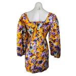ZARA  Multicolor Long Balloon Sleeve Square Neck Floral Mini A Line Dress Size S Photo 1