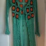 BOUTIQUE Beach Cover up/Cardigan Granny Squares xs Green Photo 0