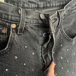 Levi's 501 Bling Womens Jeans Sz 26x26 Black Wash Crystals Silver Stud Custom Photo 3