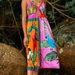 Farm Rio 💕💕 Double Scarves Midi Dress ~ Bahia Girls Scarf + Tropical Scarf XS Photo 0