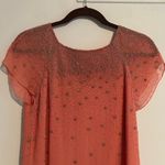 Alice + Olivia  100% Silk Philly Beaded Chiffon Dress Coral Pink Tunic Dress Sz 4 Photo 2