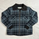 Aventura Women's Medium Organic Cotton Navy Plaid Full Zip Jacket Photo 1