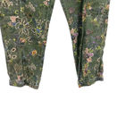 Anthropologie Classic Seamed Joggers Pants Floral Linen Blend Green Size Large Photo 5