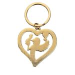 Angel and Child Baby Heart Shaped Gold Tone Faux Diamond Keychain NEW Photo 1