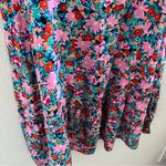 Loft  Floral Bright Dress Coastal Boho Tie Back Medium Petite Photo 4