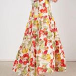 Cara Cara Women's 100% Cotton Tropical Fruit Ivory Melaine Midi Skirt Size XS Red Photo 1