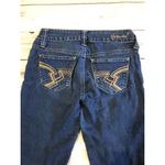 Hydraulic  Size 1/2 Jeans with Brown Tan Western Design on Back Pocket Dark Wash Photo 92