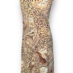 Vintage 90s Maxi Dress Cream Brown Leopard Animal Print Paisley Sleeveless Size M Photo 2