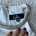 Lulus  Girl in the Mirror Halter Beaded Maxi Dress Mermaid Trumpet Gown White XS Photo 9