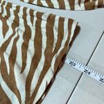 Ann Taylor Women's Zebra Print Striped Square Neck Top Brown White Size 2XS NWT Photo 3