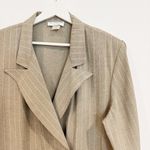 Vintage Pinstripe Double Breasted Blazer Tan Size 16 Photo 1