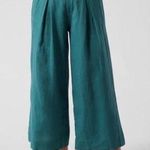 Athleta Playa Linen Wide Crop Pant in Borealis Green Size 0 Retail $89 Photo 5