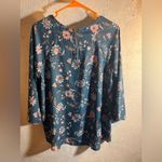PaperMoon  Floral Teal and Pink Blouse Photo 6