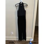 Vince Camuto Jumpsuit Womens Size 8 Chiffon Velvet Black Formal Holiday Sheer Photo 3