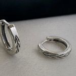 Small Hoop Earrings for Men Women Streetwear Hip Hop Unisex Style Silver Photo 0