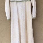 Handmade Winter wonderland ivory Long Sleeve Dress with Green beaded Accents Size undefined Photo 0